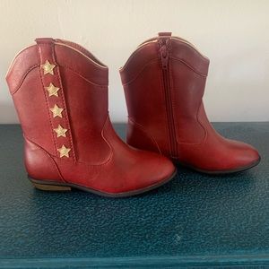 Cat & Jack Star Cowboy red boots kids size 11